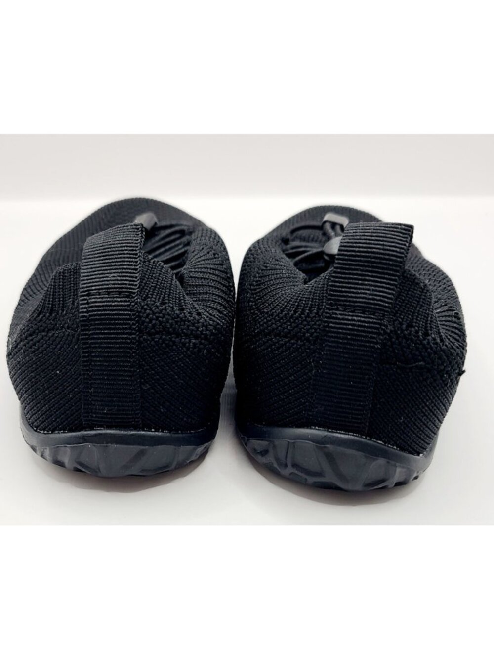 Kids Slip On Black Shoes Unisex Breathable Knit Elastic Drawstring Size 10 Youth - Picture 4 of 7